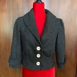 Anthropologie Retro 40s Black and Ivory Dotted Jacket